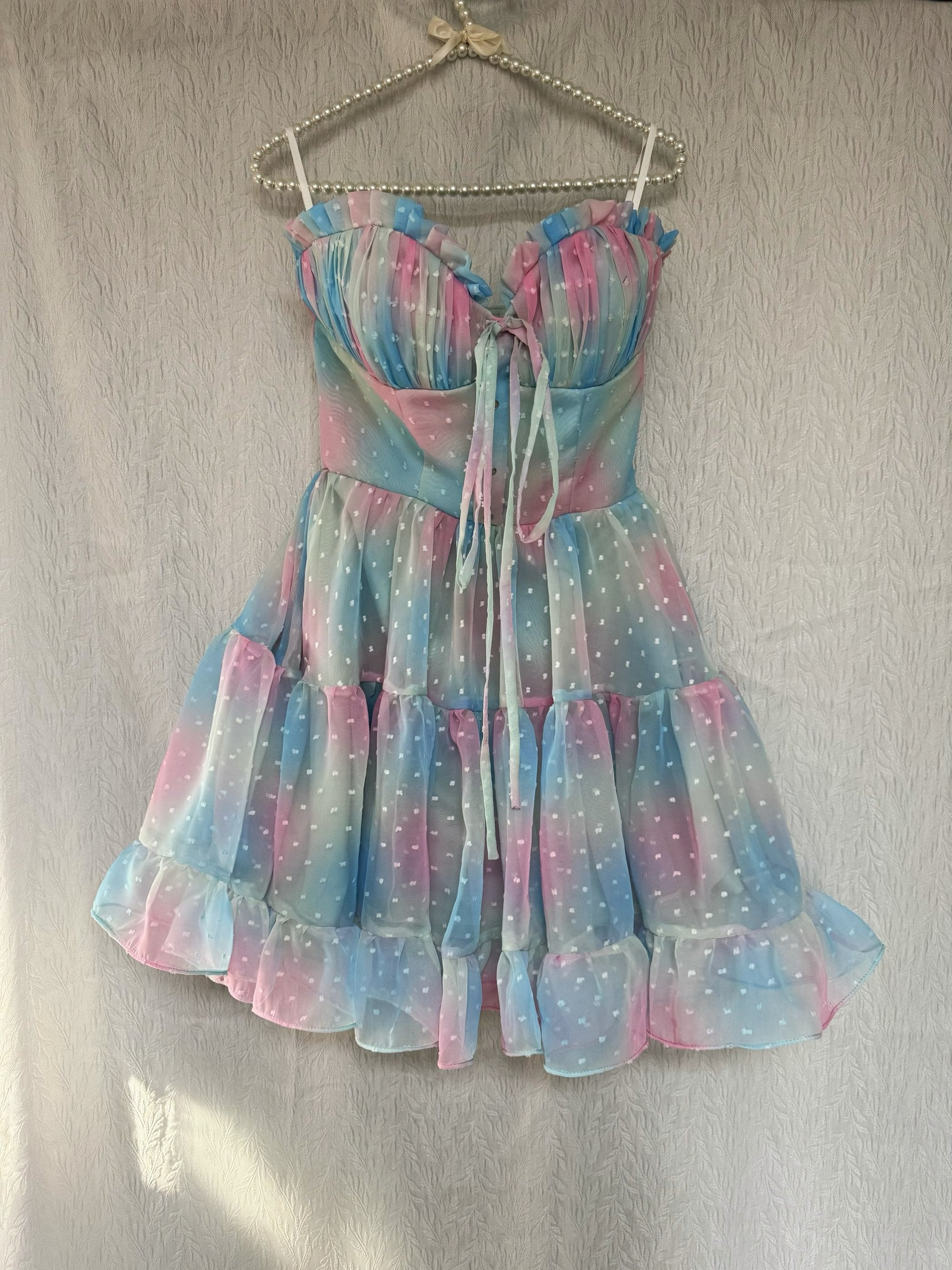 Rainbow Chiffon Short Prom Party Dress Short Homecoming Dress