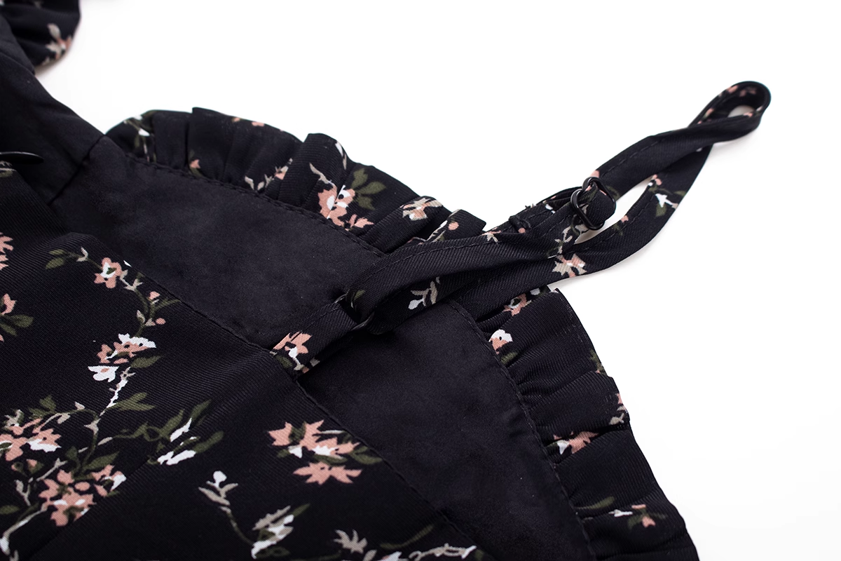 Women's Irregular Floral Suspender Dress Holiday Dresses