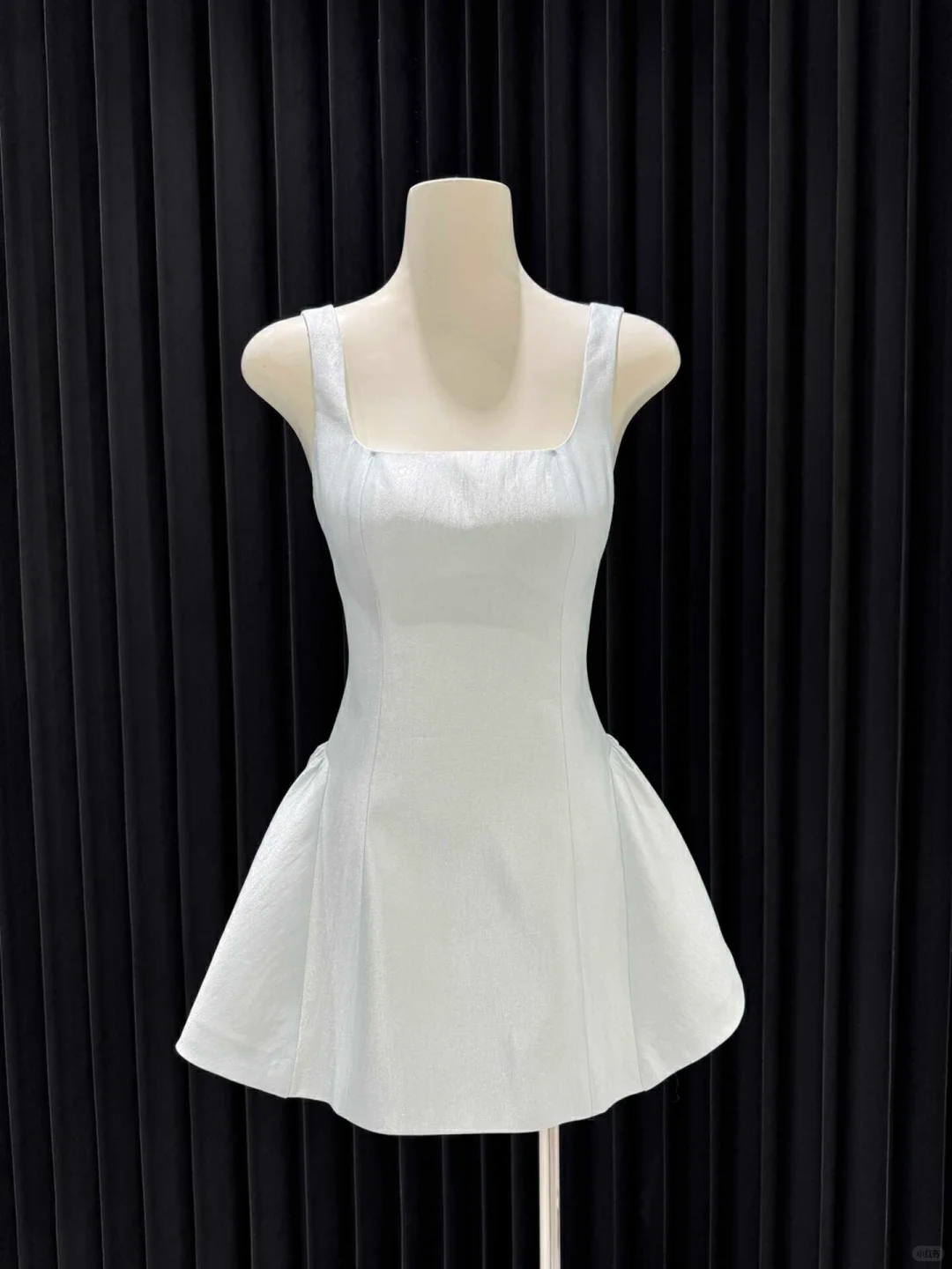 Cute Square Neck White Backless Satin A Line Short Party Dress Formal Graduation Homeocming Dress With Bow