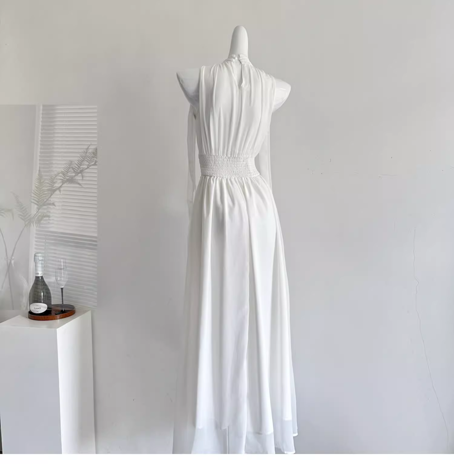Retro Purple Halter Chiffon Long Vacation Dress Birthday Dress