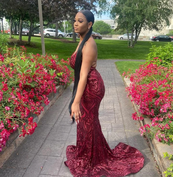 Sexy Burgundy Mermaid Prom Dresses Straps Glitter Sequins Evening Dress