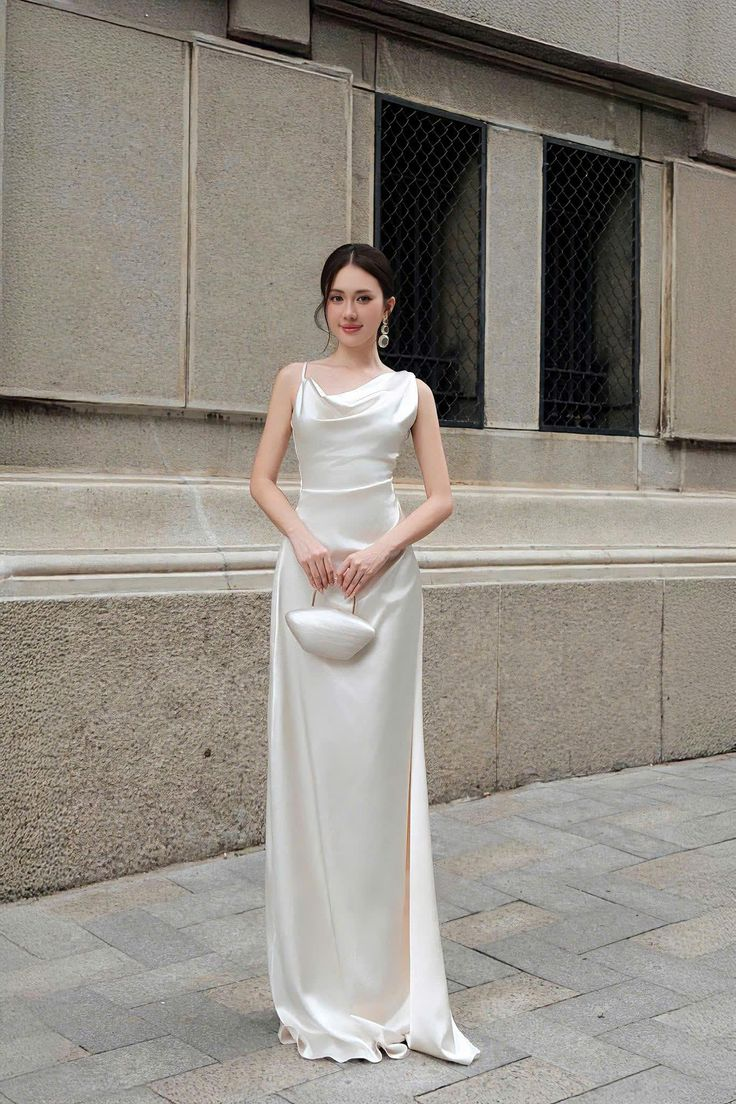 Elegant Burgundy Satin Long Bridesmaid Dress Formal Party Dress