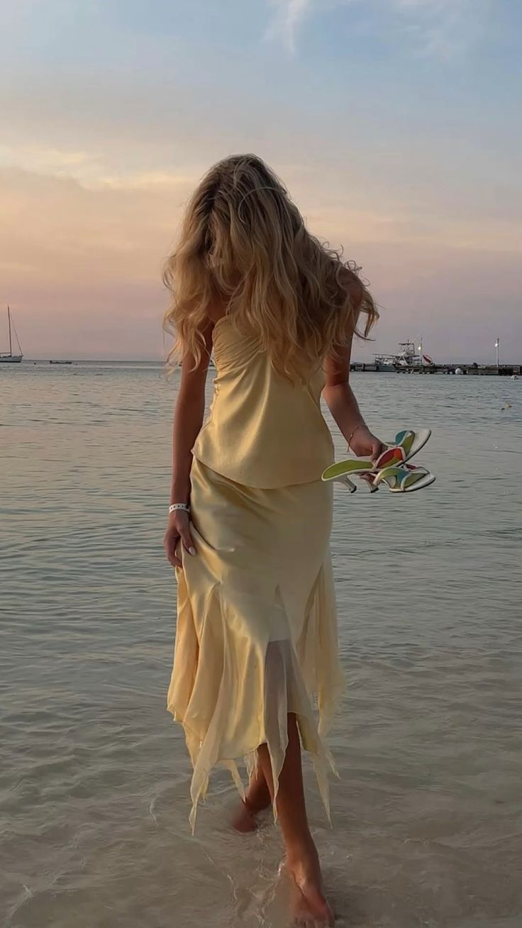 Yellow Mermaid Halter Satin Prom Dress Party Evening Dress
