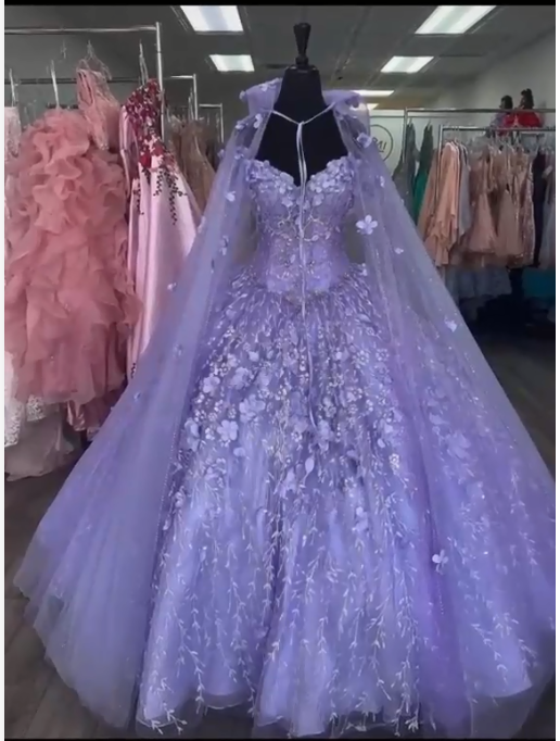 Floral Quinceanera Dresses With Warp Off Shoulder Puffy Skirt Lace Embroidery Princess Sweety 16s Girls , Ball Gown