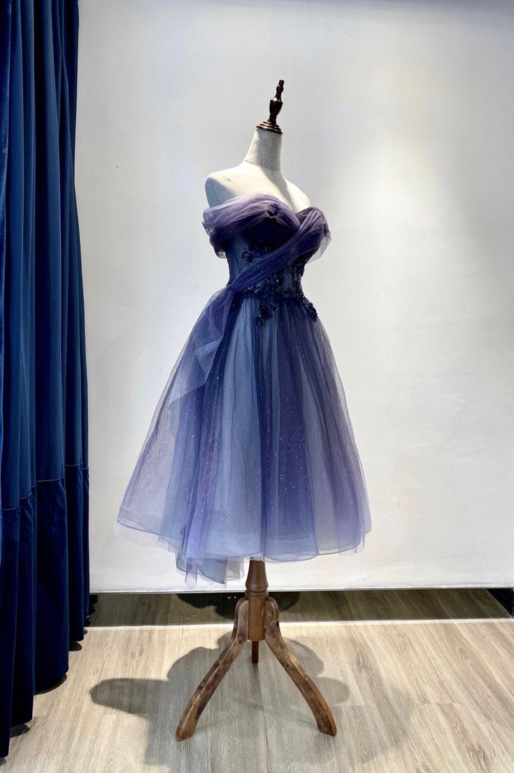 Cute Tulle Lace Short Prom Dress Off the Shoulder Homecoming Dress