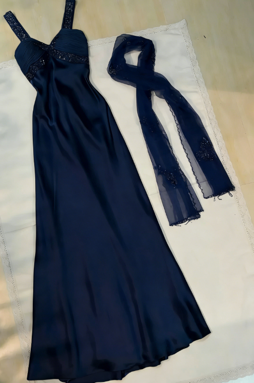 Pretty A Line Sweetheart Satin Sequin Long Prom Dresses Formal Dress