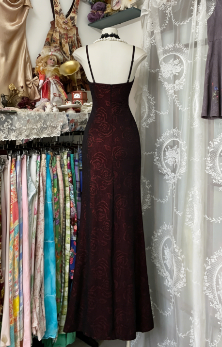 Sexy Mermaid Spaghetti Straps Satin Lace Without Sleeves Long Prom Dress, Evening Dress