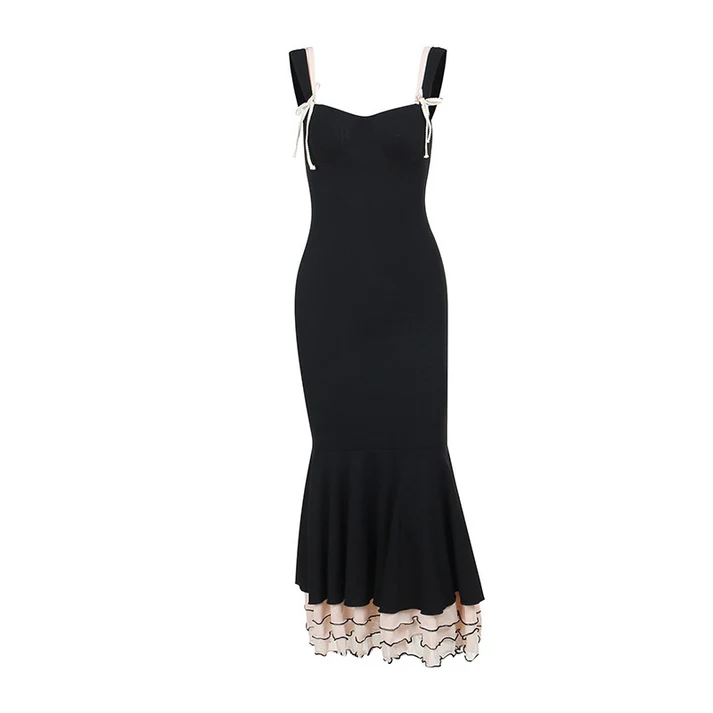 Elegant Black Mermaid Long Prom Dress Sweet Party Evening Gown
