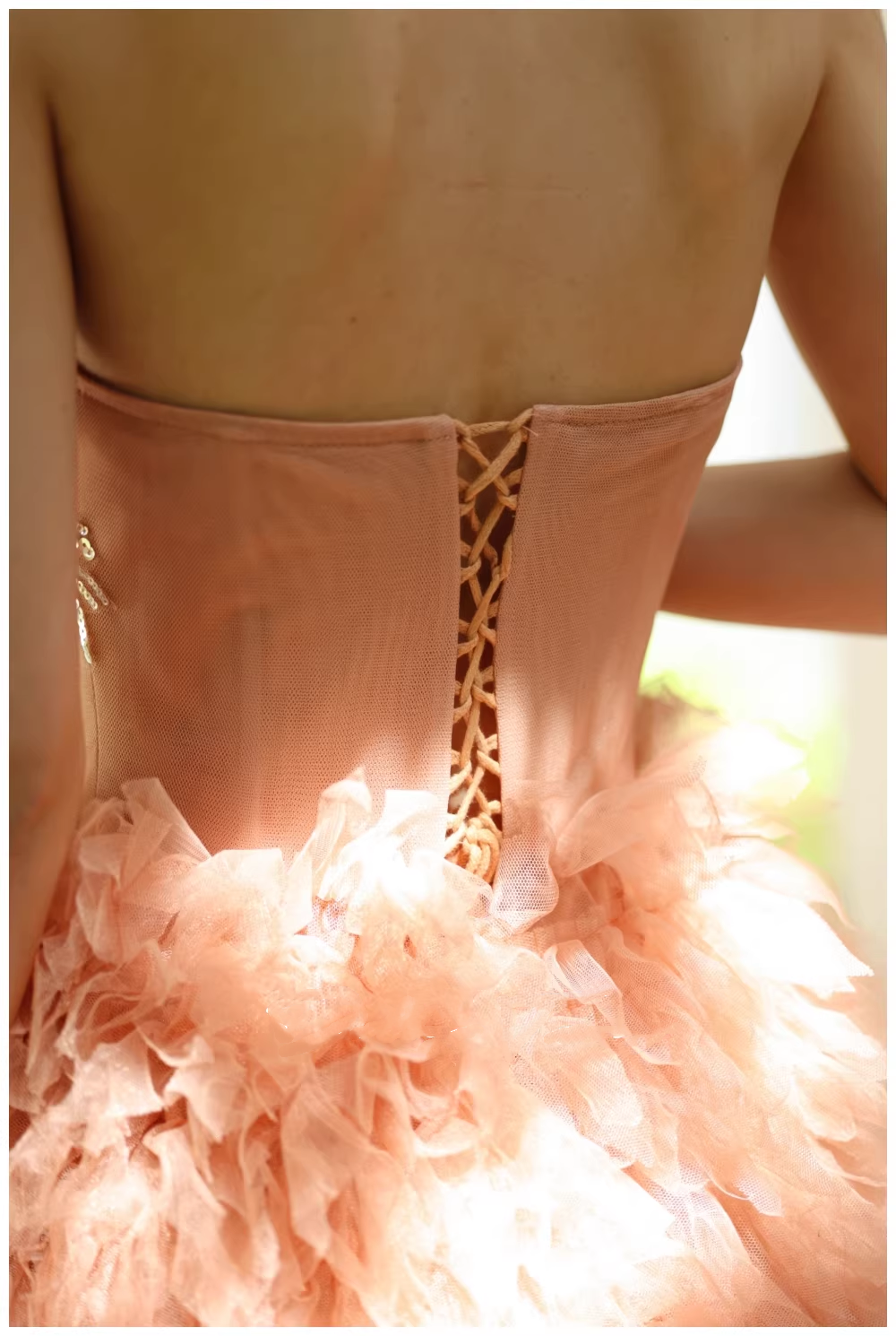 Gorgeous Strapless Pink Tulle Beaded A Line Birthday Prom Dress Evening Dresses