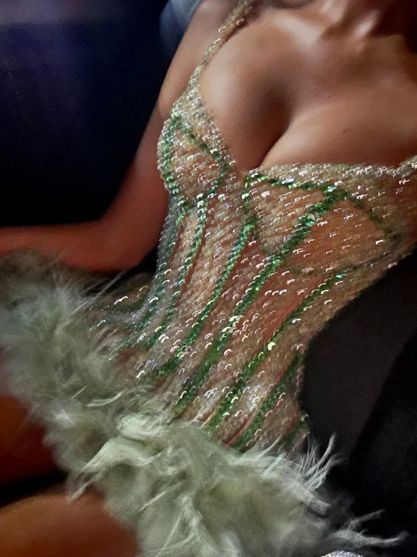 Luxury Straps Sequin Short Formal Homecoming Dress Mint Green Cocktail Dress Mini Party Dress