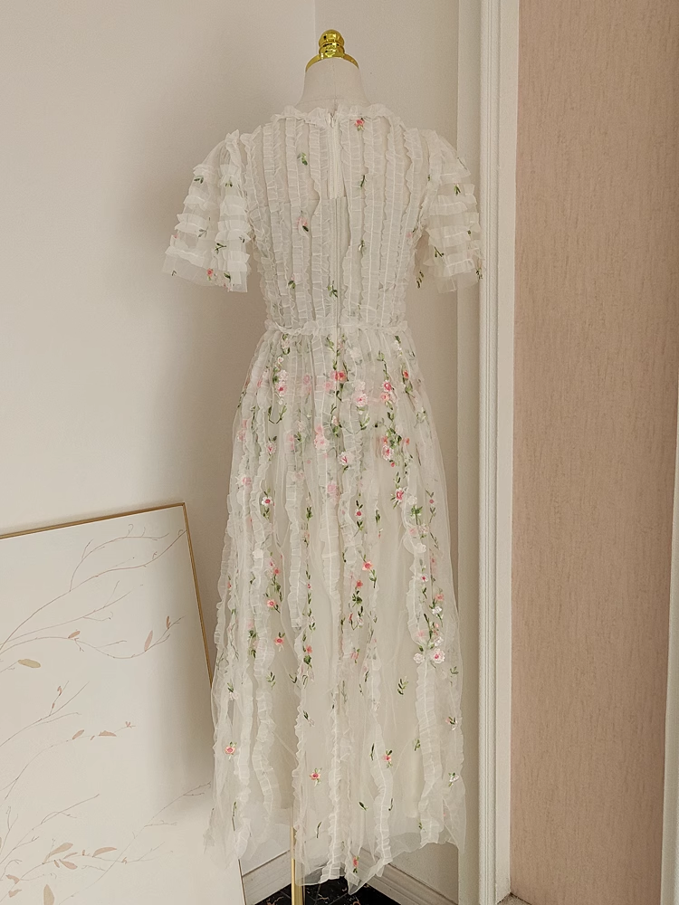 Sexy A line V Neckline Lace Tulle Floral Dinner Party Dresses Birthday Outfits
