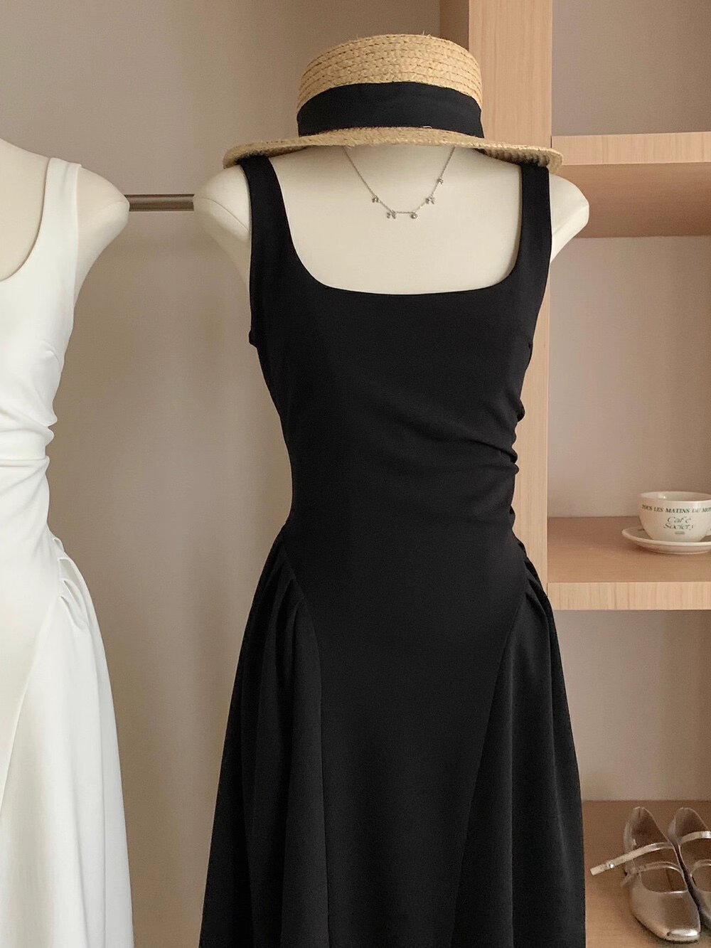 Simple A Line Straps Long Black Women's Holiday Dresses