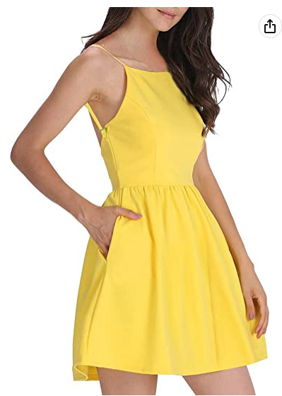 Women Sexy Spaghetti Strap Party Dress Open Back Homecoming Dress Back to School Dress