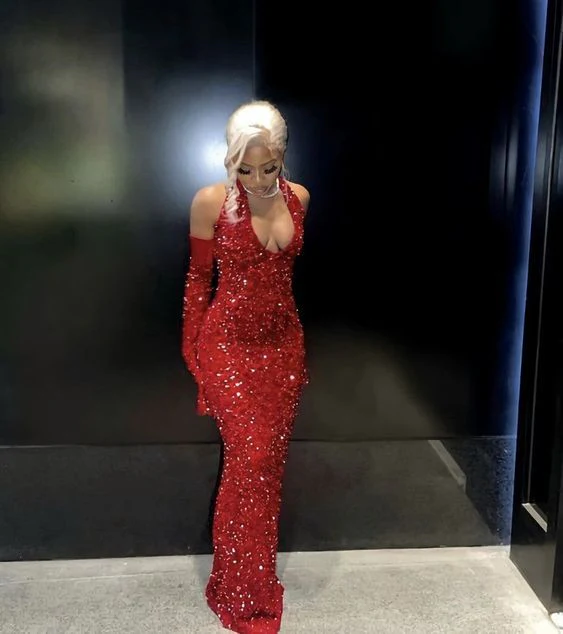 Mermaid Sequins Formal Prom Dress Long Evening Gown