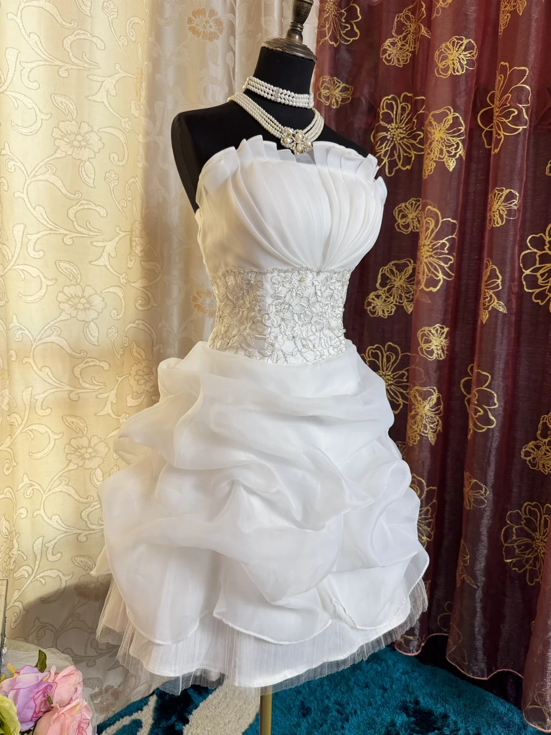 Classy Strapless White Tulle Pleated Sheath Short 19th Birthday Outfits Homecoming Dress