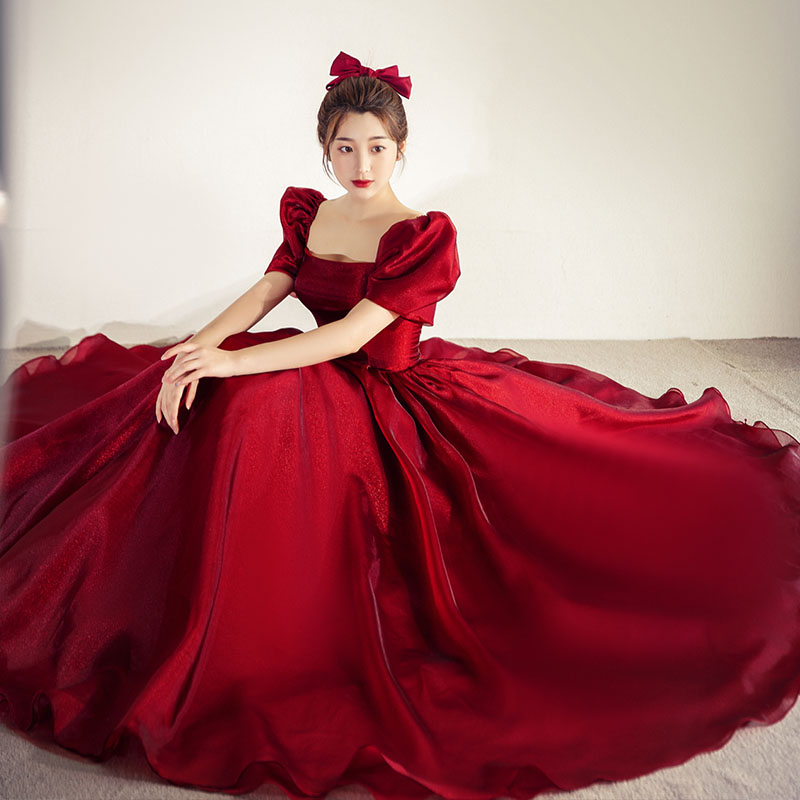 Red Satin Long Prom Dress Red Evening Dress