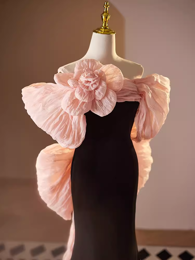 Sexy Mermaid Long Pink Prom Dress