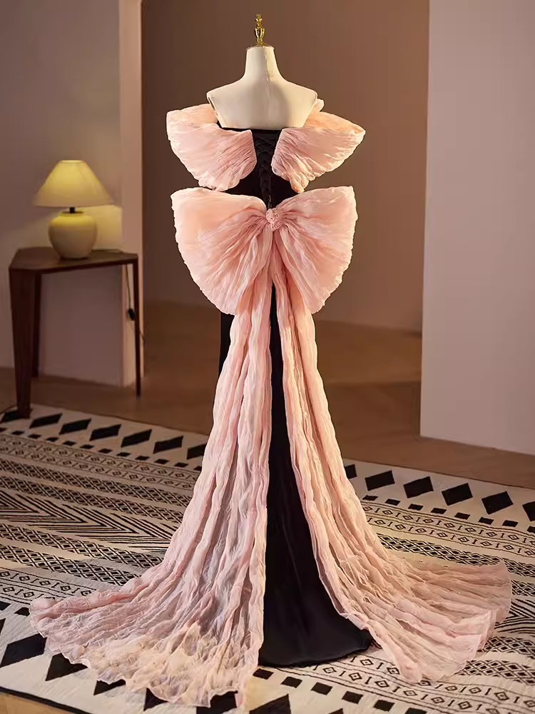 Sexy Mermaid Long Pink Prom Dress