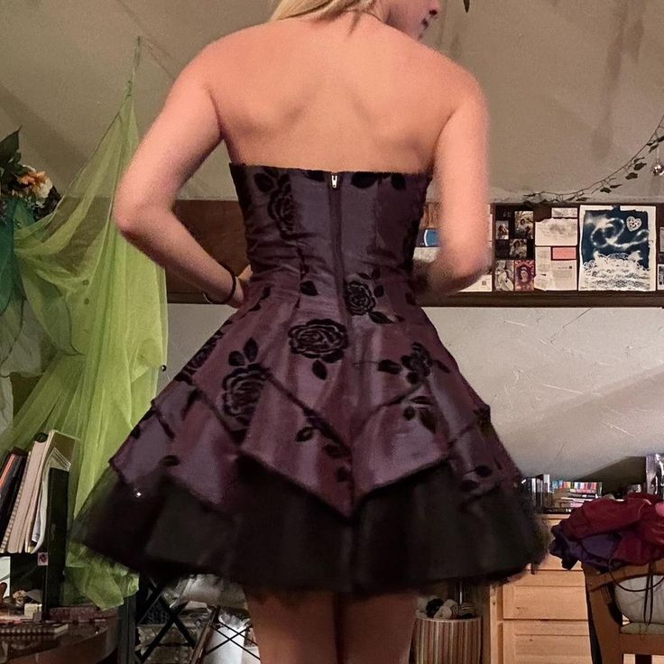 Vintage Satin Tulle Tiered A Line Mini Prom Dress Homecoming Dress