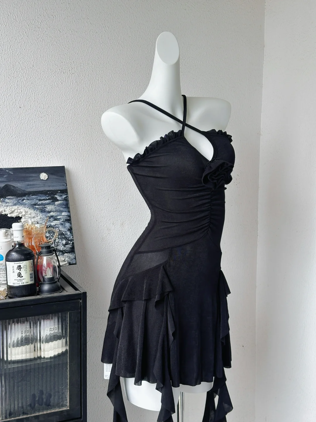 Sexy Black Halter Short Party Dress Cocktail Dress