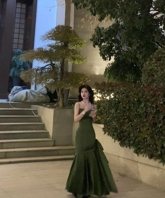 Sexy Mermaid Sleeveless Green Long Prom Dresses