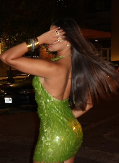 Classy Green Halter Sequin Sheath Short Cocktail Dress Backless 8th Grade Homecoming Dress