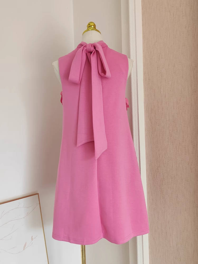 Cute A line High Neckline Pink Satin Short Homecoming Dresses Birthday Outfits