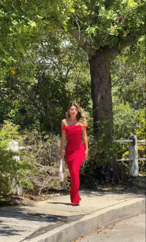 Vintage Sheath Off The Shoulder Red Satin Evening Dress Prom Dresses Birthday Outfits