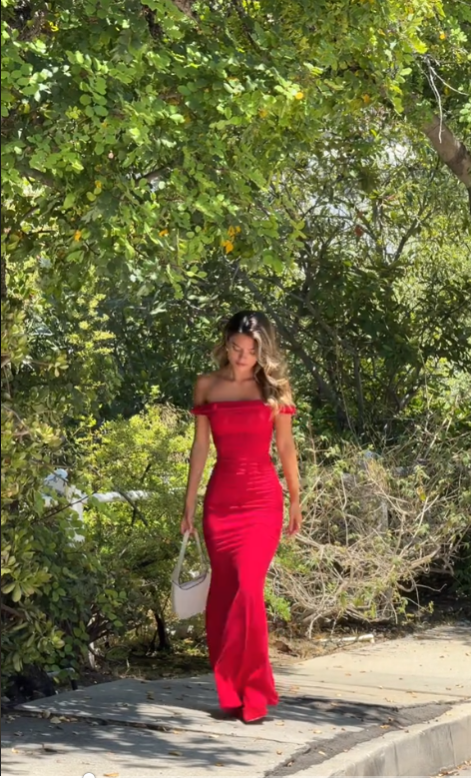 Vintage Sheath Off The Shoulder Red Satin Evening Dress Prom Dresses Birthday Outfits