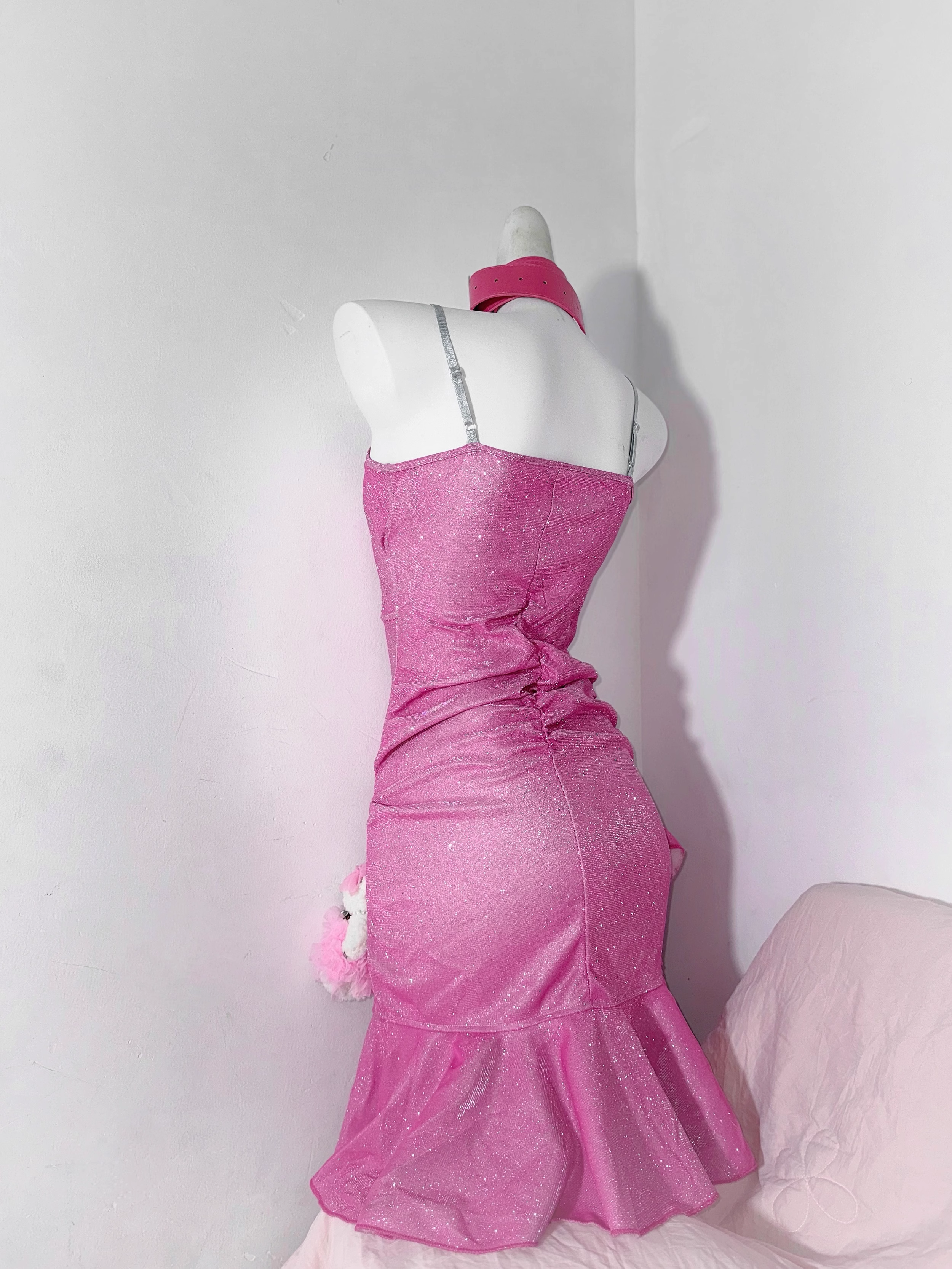 Elegant Spaghetti Straps Hot Pink Ruffles Short Party Dress Homecoming Dress