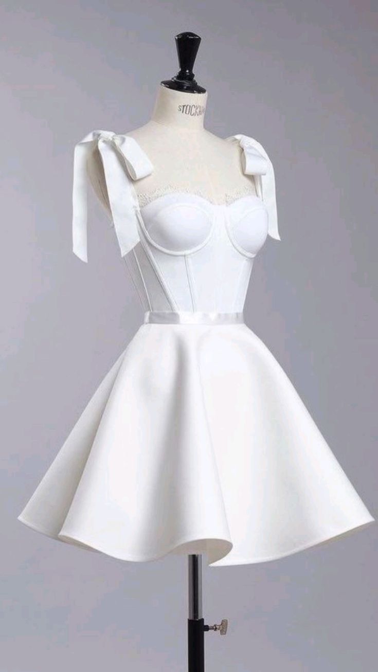Vintage A Line Straps White Cocktail Dresses Short Homecoming Dress