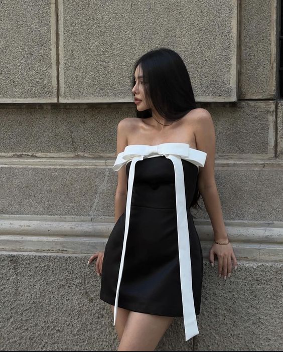 Vintage A Line Strapless Black Cocktail Dresses Short Homecoming Dress