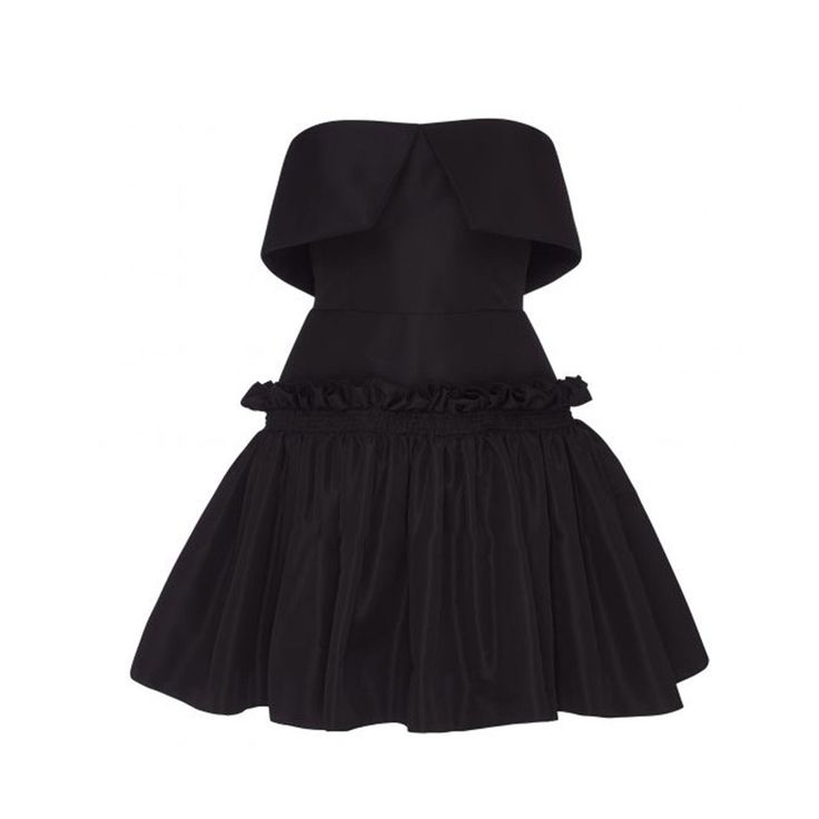 Vintage A Line Strapless Black Satin Cocktail Dresses Short Homecoming Dress