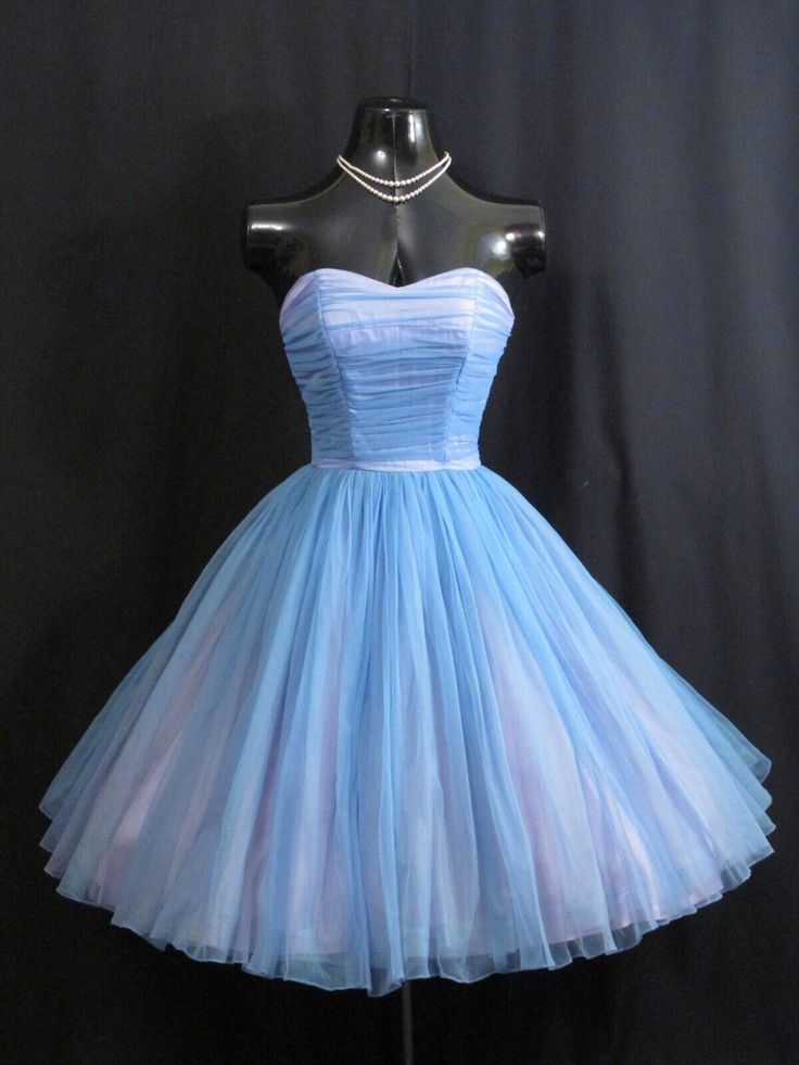 Vintage 1950's 50s Strapless Homecoming Dress