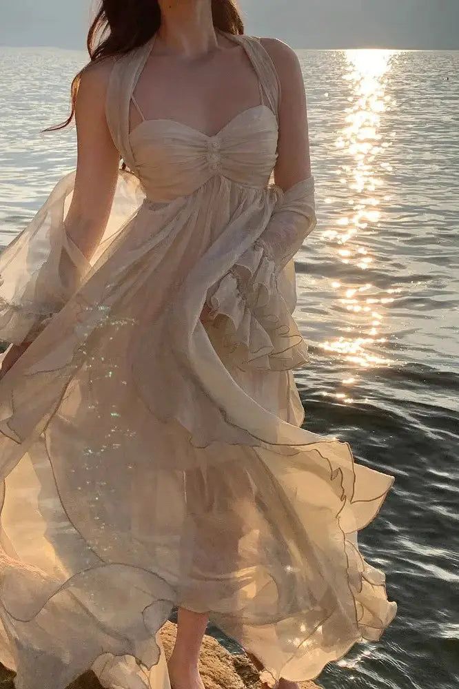 Sexy High Low Straps Irregular Straps Maxi Homecoming Dresses
