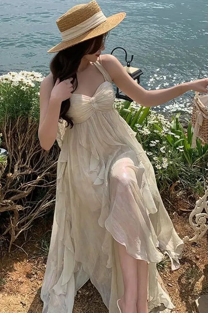 Sexy High Low Straps Irregular Straps Maxi Homecoming Dresses