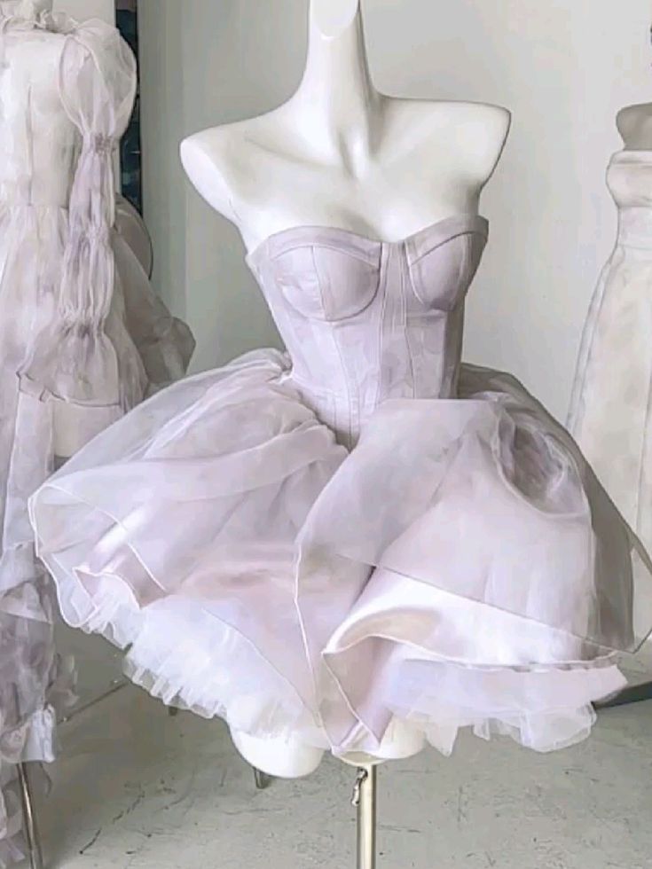 Ball Gown Sweetheart Short Tulle Lilac Homecoming Gown Hoco Dress