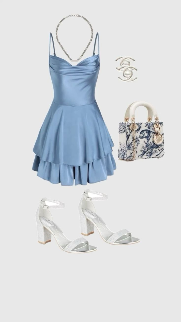 Unique A line Straps Blue Silk Satin Homecoming Dress 21st Birthday Outfits