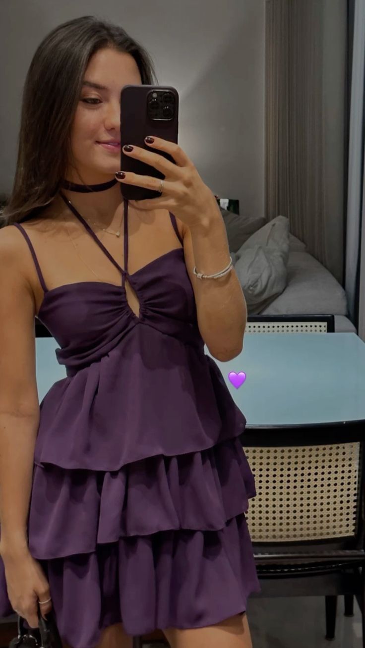 Cute A line Halter Grape Homecoming Dress 21st Birthday Outfit