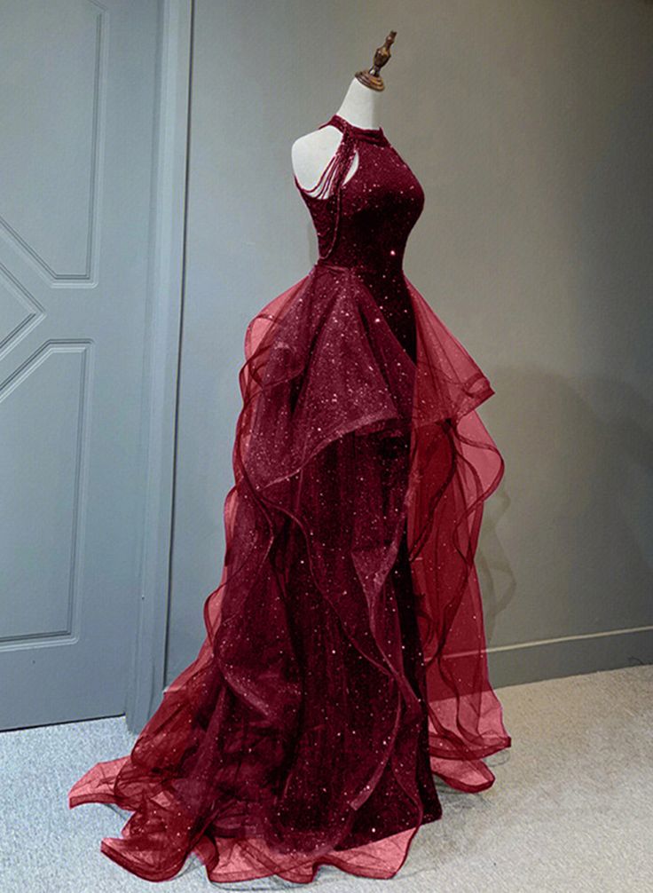 Elegant Sequins with Tulle Long Party Dress Prom Dresses