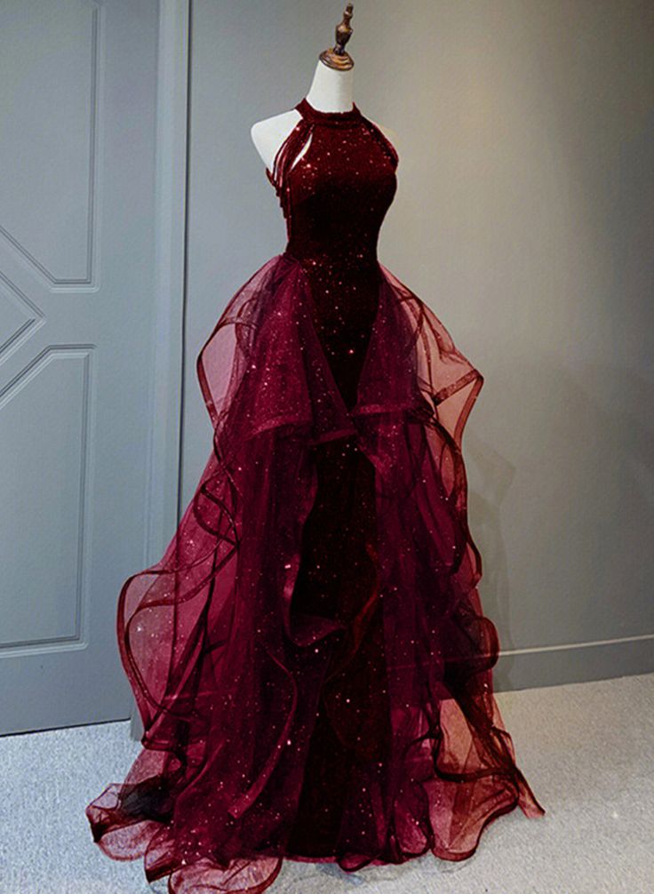 Elegant Sequins with Tulle Long Party Dress Prom Dresses