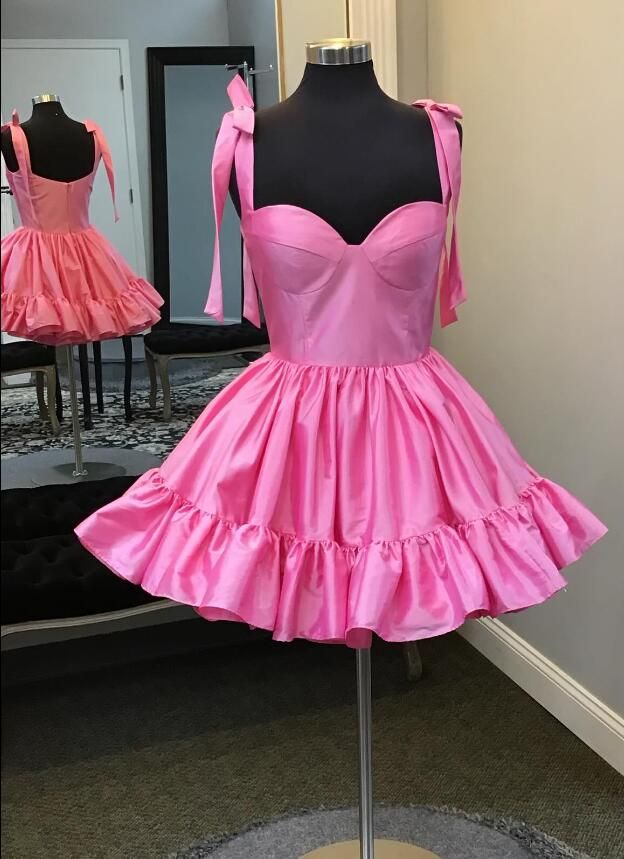 Vintage Sweetheart Necks Ruffle Hem Homecoming Dress 18th Birthday Outfits