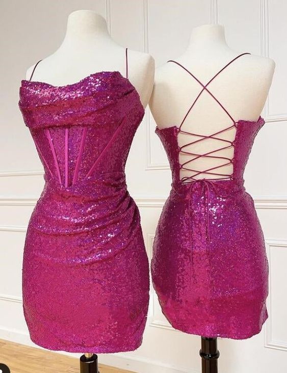 Vintage Sexy Sparkly Homecoming Dress 18th Birthday Outfits
