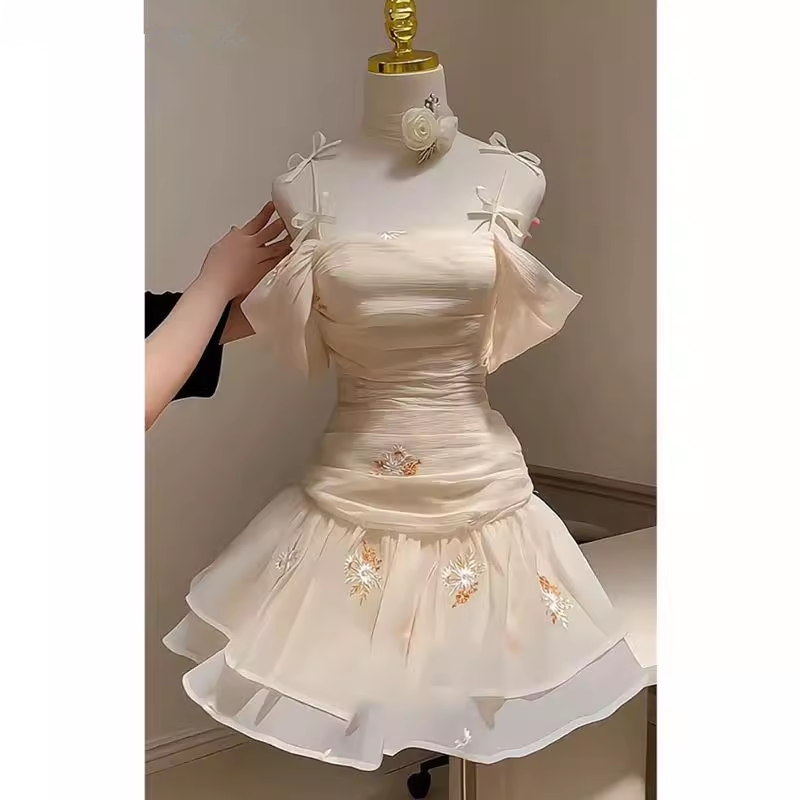 Cute A line Spaghetti Straps Chiffon Short Homecoming Dress Party Dress
