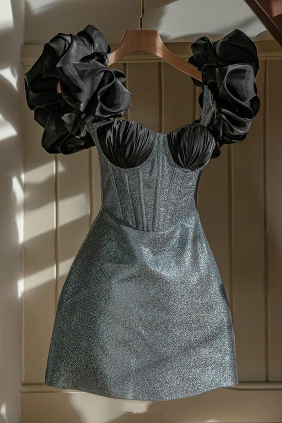 Sparkly A line Homecoming Dress With Tiered Ruffle Bodice Birthday Outfits