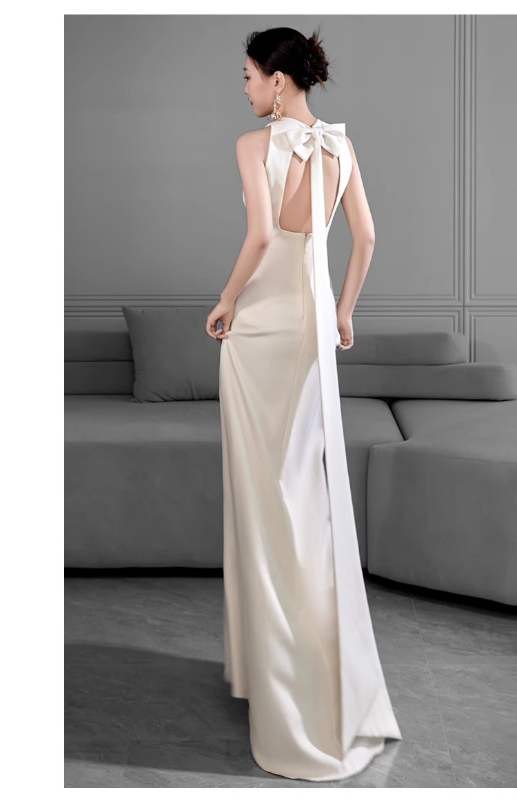Vintage Sheath Scoop Satin White Backless Wedding Dresses