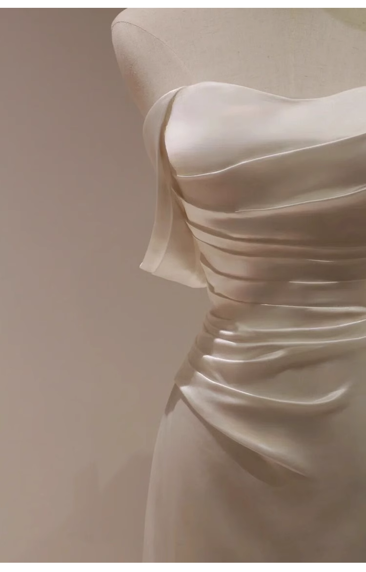 Sexy Sheath Off The Shoulder Short Sleeves Satin Long Wedding Dresses