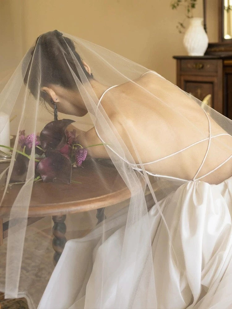 Unique Ball Gown Scoop Satin Backless Long White Wedding Dresses