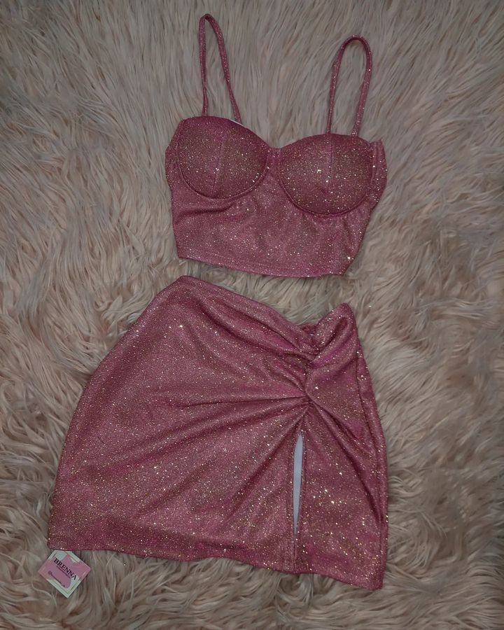 Sexy A Line 2 Pieces Straps Pink Short Homecoming Dresses Party Dress