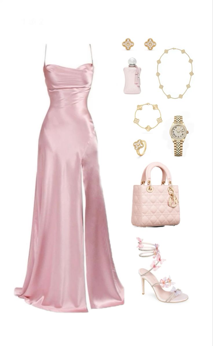 Sexy A-Line Spaghetti Straps Slit Pink Long Prom Dresses